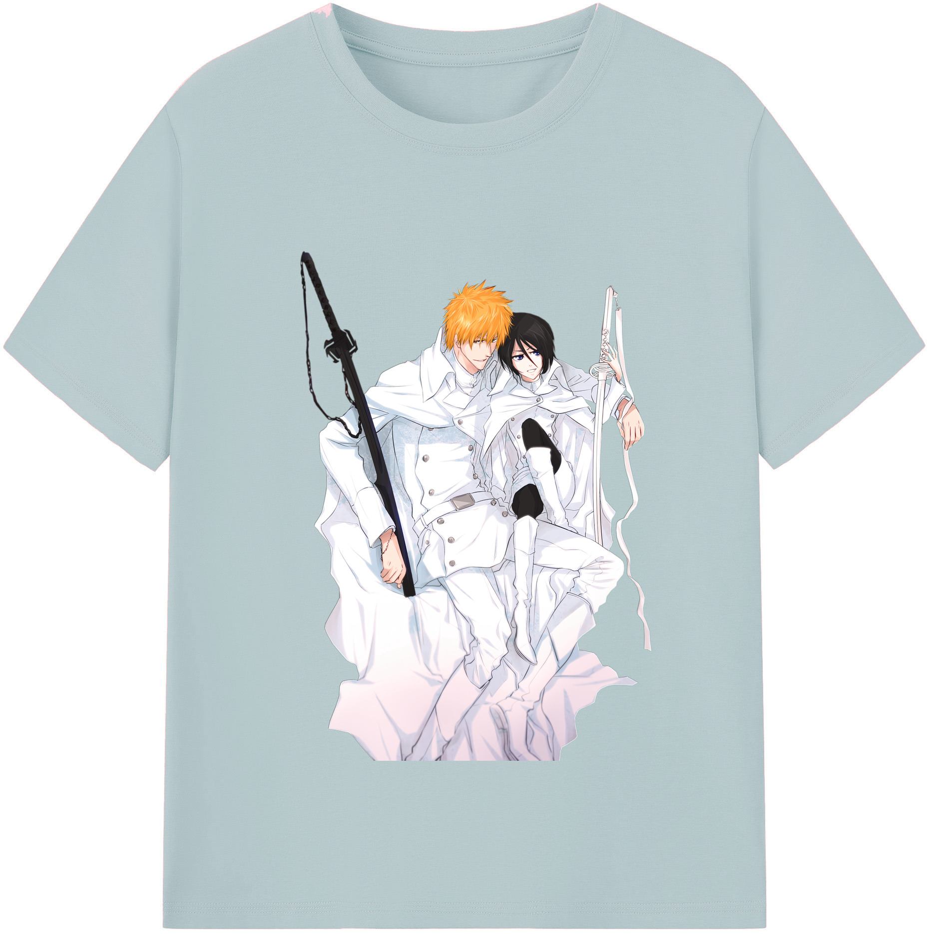 （画像用） ブリーチ 黒崎一護（くろさき いちご）BLEACH Kurosaki Ichigo 綿100％半袖Tシャツ（フロントプリント）